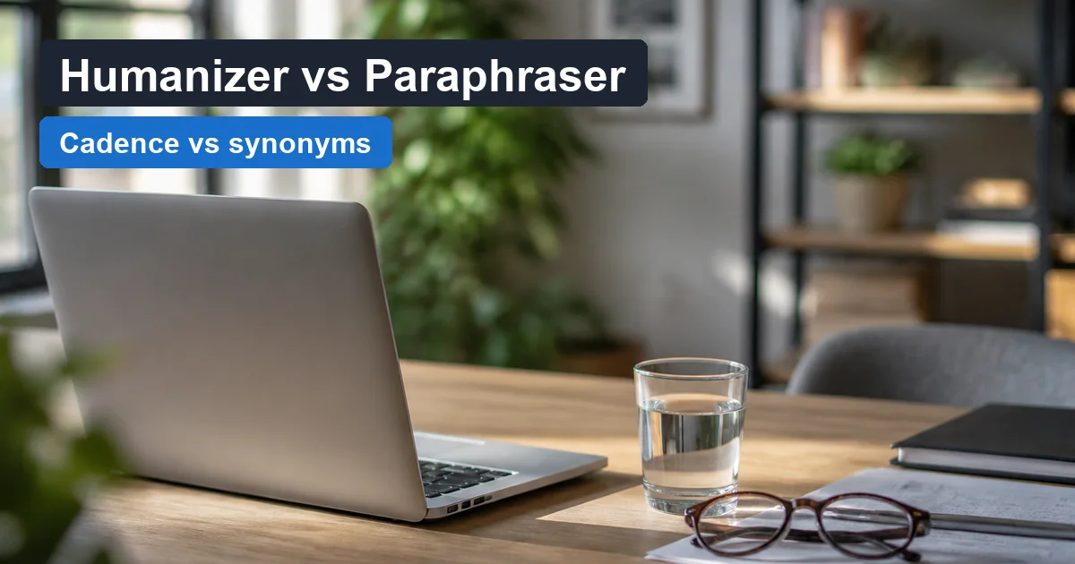 AI Humanizer vs Paraphraser — WriteReal cover