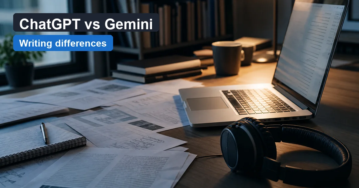 ChatGPT vs Gemini Writing — WriteReal cover