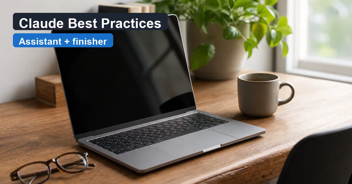 Claude Best Practices for Assistants and Finishers — WriteReal cover