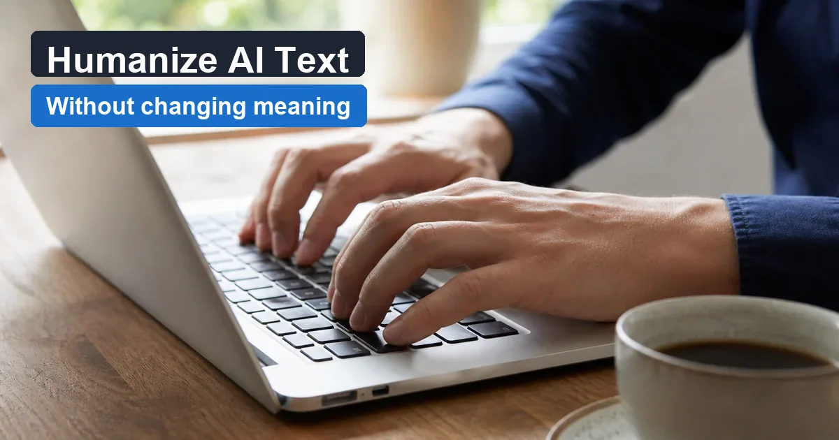Humanize AI Text Without Changing Meaning — WriteReal cover