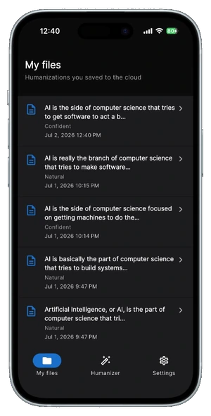 Saved humanized documents in WriteReal
